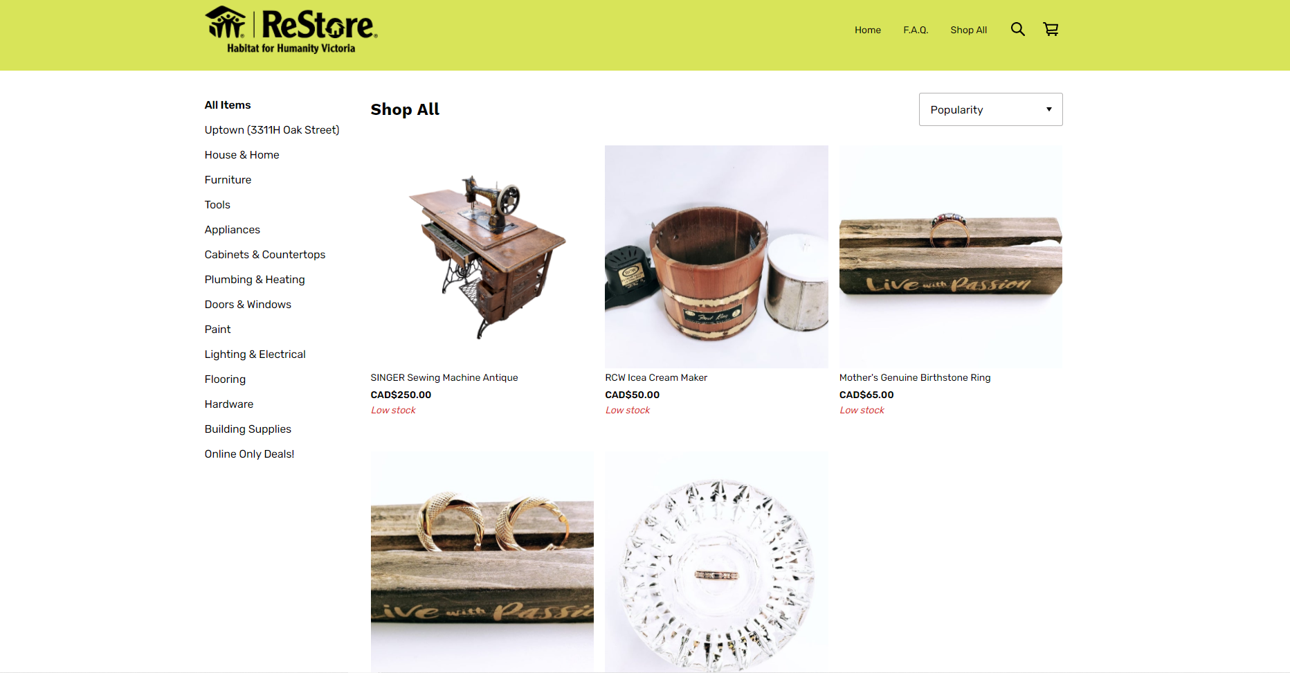 online product display